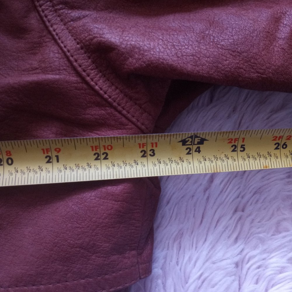 VTG Heavy Long Hooded Brown Leather Jacket - Picture 15 of 16
